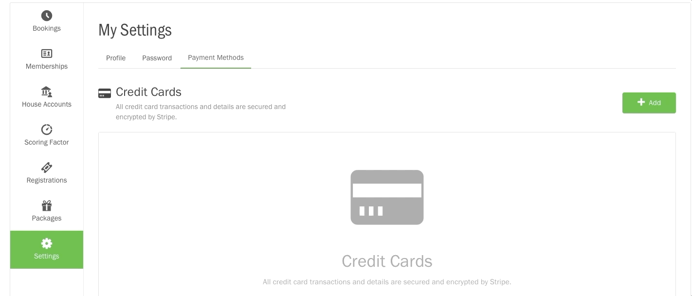 Ajout d'une carte de crédit à un compte Chronogolf