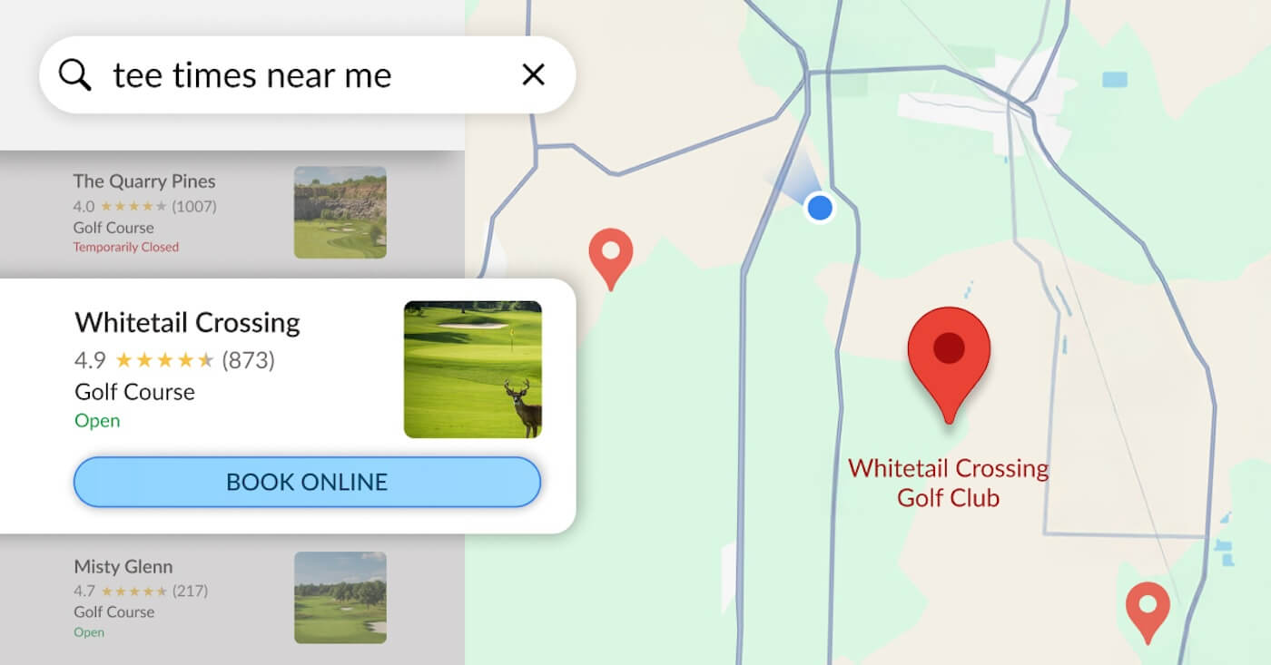 Google listing with Book Online button